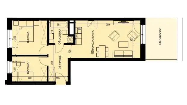 Mieszkanie 52.90 m2